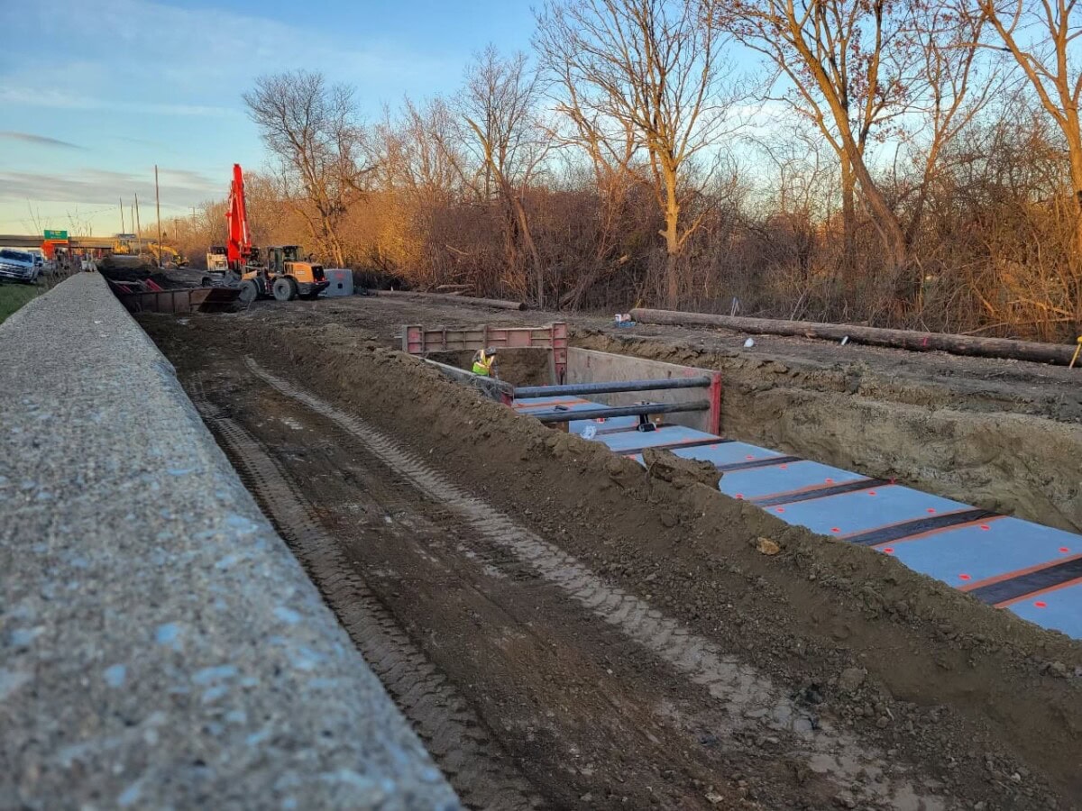 Construction site with foundation work in progress at Martam Construction.